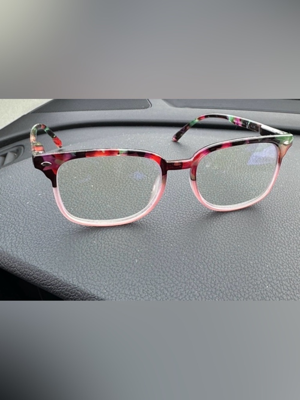 Pink Tortoiseshell Frame Blue Lens Glasses